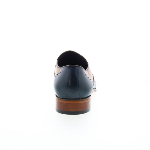 Carrucci Wholecut Two Tone Buckle Loafer KS261-04 Mens Blue Casual Shoes