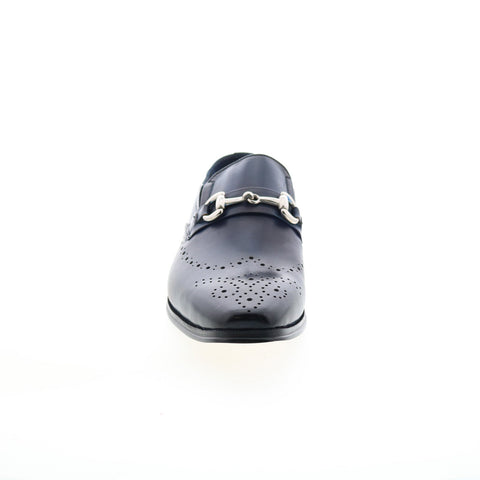 Carrucci Wholecut Two Tone Buckle Loafer KS261-04 Mens Blue Casual Shoes