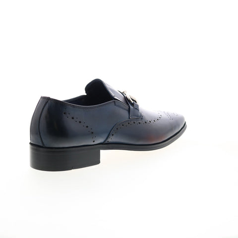 Carrucci Wholecut Two Tone Buckle Loafer KS261-04 Mens Blue Casual Shoes