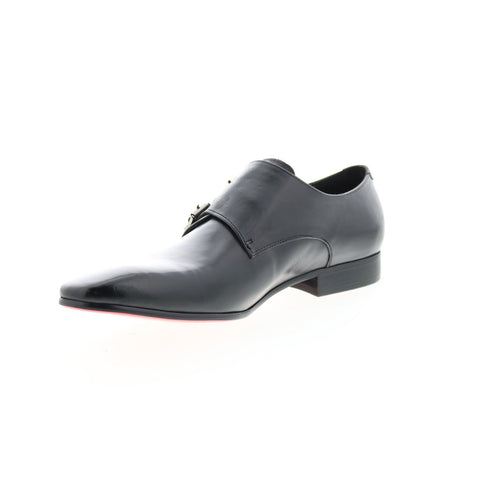 Carrucci Perforated Double Monk Strap KS308-06 Mens Black Oxford Shoes