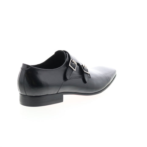 Carrucci Perforated Double Monk Strap KS308-06 Mens Black Oxford Shoes