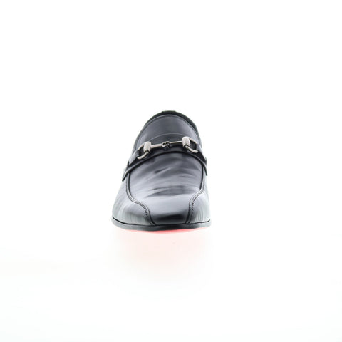 Carrucci Calf Skip Pn Loafer KS308-08B2 Mens Black Loafers Casual Shoes