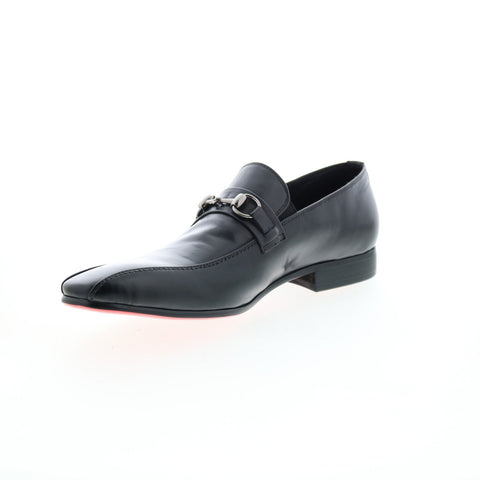 Carrucci Calf Skip Pn Loafer KS308-08B2 Mens Black Loafers Casual Shoes