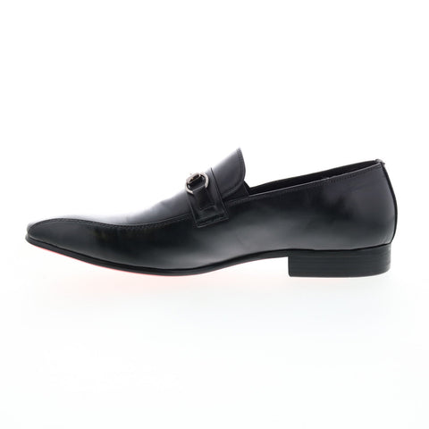 Carrucci Calf Skip Pn Loafer KS308-08B2 Mens Black Loafers Casual Shoes