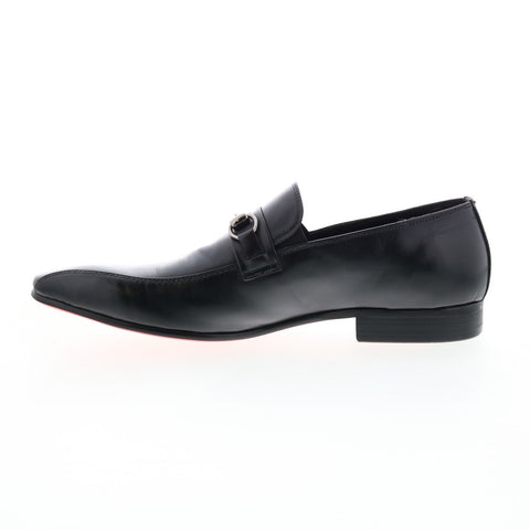 Carrucci Calf Skip Pn Loafer KS308-08B2 Mens Black Loafers Casual Shoes