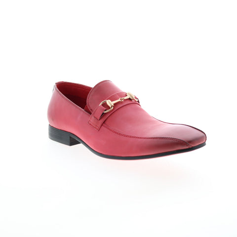 Carrucci Calf Skip Pn Loafer KS308-08B2S Mens Red Loafers Casual Shoes