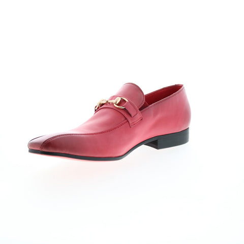 Carrucci Calf Skip Pn Loafer KS308-08B2S Mens Red Loafers Casual Shoes