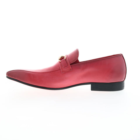 Carrucci Calf Skip Pn Loafer KS308-08B2S Mens Red Loafers Casual Shoes