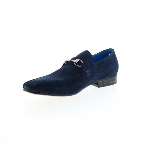 Carrucci Calf Skip Pn Loafer KS308-08B2S Mens Blue Loafers Casual Shoes