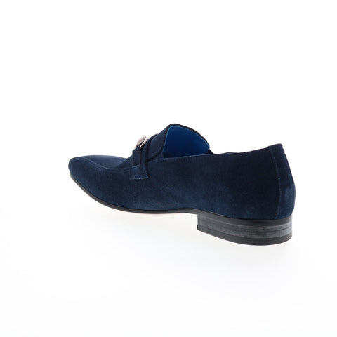 Carrucci Calf Skip Pn Loafer KS308-08B2S Mens Blue Loafers Casual Shoes