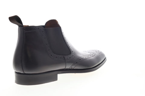 Bruno Magli Lamberto Mens Brown Leather High Top Slip On Wingtip Chelsea Boots