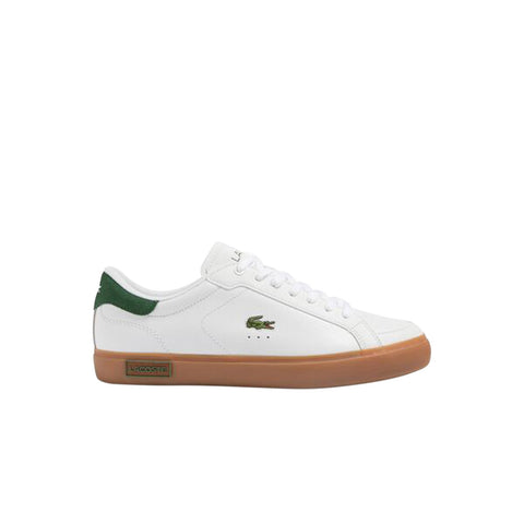 Lacoste Powercourt 123 1 SMA Mens White Leather Lifestyle Sneakers Shoes
