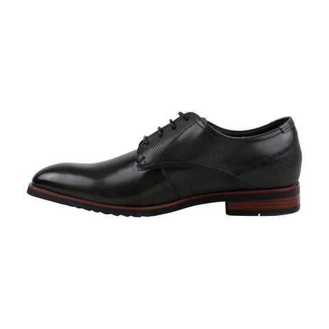 Steve Madden Lawton Mens Black Leather Casual Lace Up Oxfords Shoes