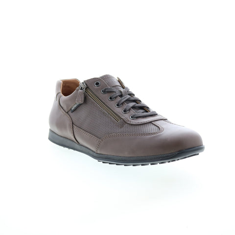 Mephisto Leon Mens Brown Leather Lace Up Lifestyle Sneakers Shoes
