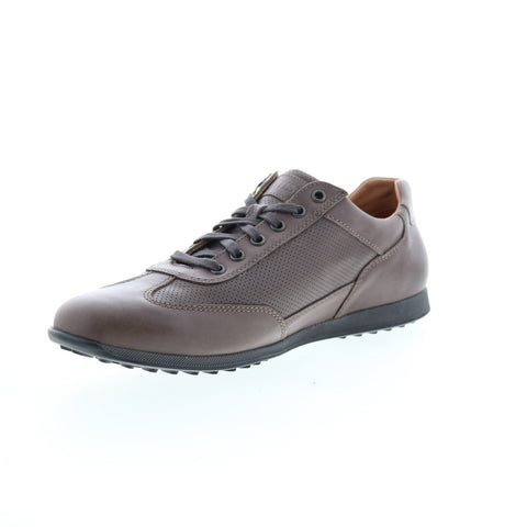 Mephisto Leon Mens Brown Leather Lace Up Lifestyle Sneakers Shoes