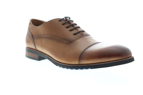 Steve Madden Lourdes Mens Brown Leather Dress Lace Up Oxfords Shoes