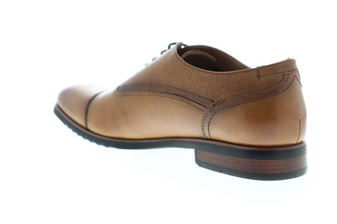 Steve Madden Lourdes Mens Brown Leather Dress Lace Up Oxfords Shoes