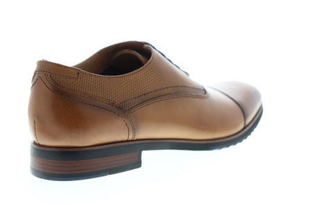 Steve Madden Lourdes Mens Brown Leather Dress Lace Up Oxfords Shoes