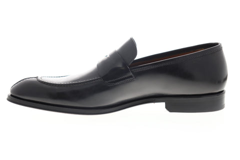 Bruno Magli Luigi Mens Gray Leather Low Top Slip On Penny Loafers Shoes