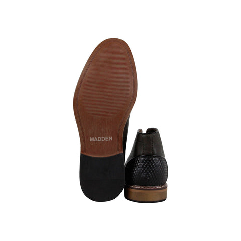 Steve Madden M-Appikk Mens Gray Leather Casual Dress Lace Up Chukkas Shoes