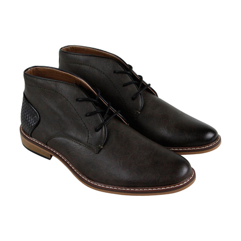 Steve Madden M-Appikk Mens Gray Leather Casual Dress Lace Up Chukkas Shoes