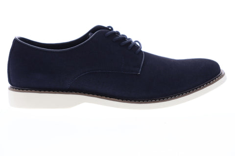 Steve Madden M-David Mens Blue Nubuck Leather Low Top Plain Toe Oxfords Shoes
