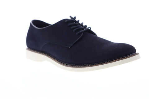 Steve Madden M-David Mens Blue Nubuck Leather Low Top Plain Toe Oxfords Shoes
