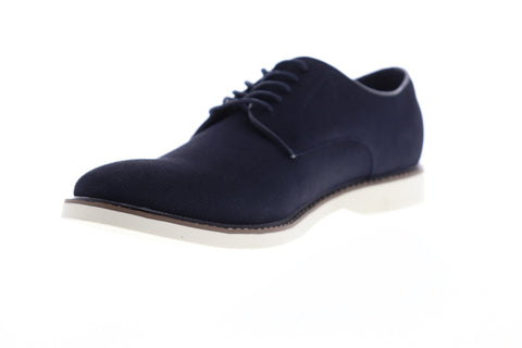 Steve Madden M-David Mens Blue Nubuck Leather Low Top Plain Toe Oxfords Shoes