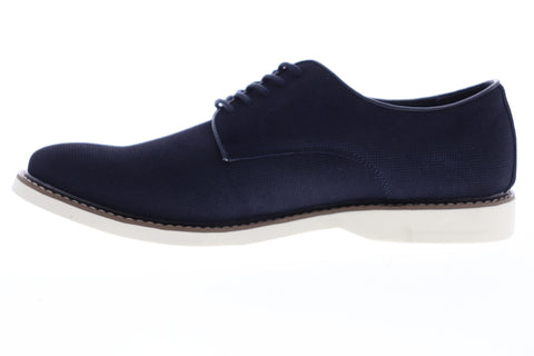 Steve Madden M-David Mens Blue Nubuck Leather Low Top Plain Toe Oxfords Shoes