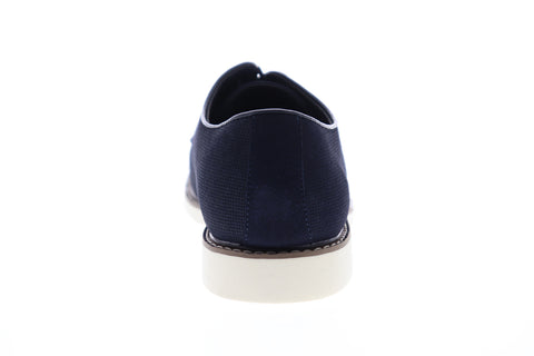 Steve Madden M-David Mens Blue Nubuck Leather Low Top Plain Toe Oxfords Shoes