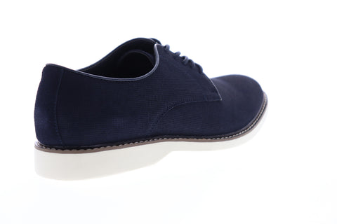 Steve Madden M-David Mens Blue Nubuck Leather Low Top Plain Toe Oxfords Shoes