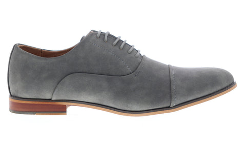 Steve Madden M-Dycon Mens Gray Suede Low Top Lace Up Cap Toe Oxfords Shoes