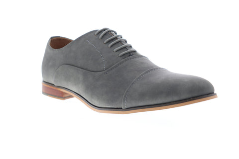 Steve Madden M-Dycon Mens Gray Suede Low Top Lace Up Cap Toe Oxfords Shoes