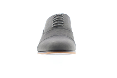 Steve Madden M-Dycon Mens Gray Suede Low Top Lace Up Cap Toe Oxfords Shoes