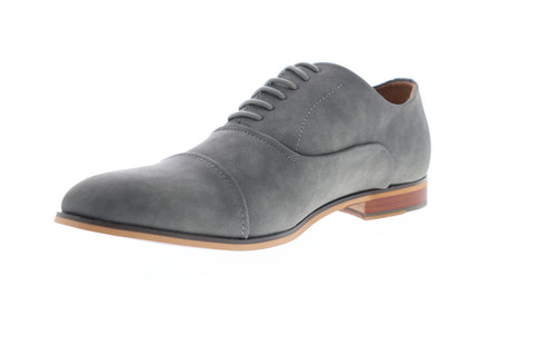 Steve Madden M-Dycon Mens Gray Suede Low Top Lace Up Cap Toe Oxfords Shoes