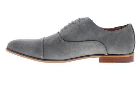 Steve Madden M-Dycon Mens Gray Suede Low Top Lace Up Cap Toe Oxfords Shoes