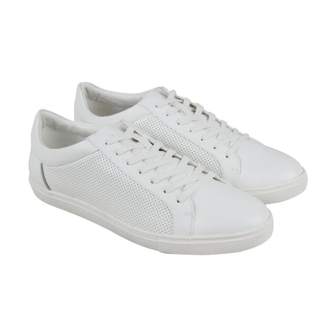 Steve Madden M-Early Mens White Leather Casual Lace Up Fashion Sneakers Shoes