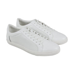 Steve Madden M-Early Mens White Leather Casual Lace Up Fashion Sneakers Shoes