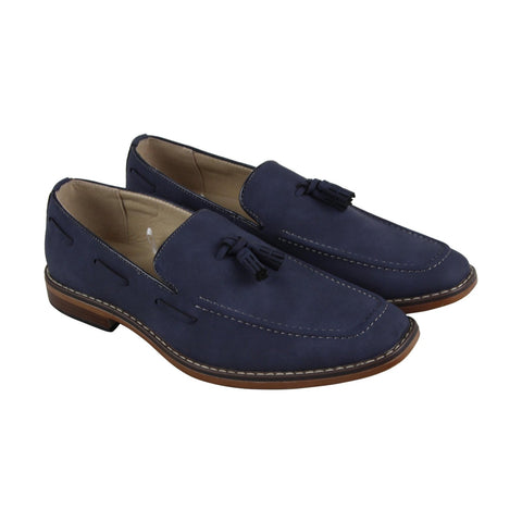 Steve Madden M-Grain Mens Blue Suede Casual Slip On Loafers Shoes