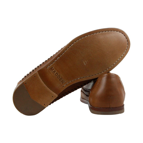 Steve Madden M-Josten Mens Brown Leather Casual Slip On Loafers Shoes