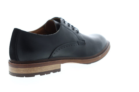 Steve Madden M-Postur Mens Black Leather Casual Lace Up Oxfords Shoes