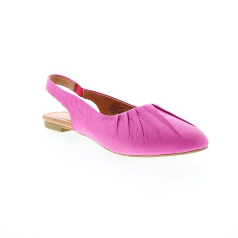 Miz Mooz Bixby Womens Pink Leather Slip On Slingback Sandals Shoes