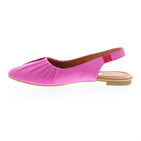 Miz Mooz Bixby Womens Pink Leather Slip On Slingback Sandals Shoes