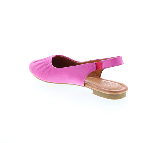 Miz Mooz Bixby Womens Pink Leather Slip On Slingback Sandals Shoes