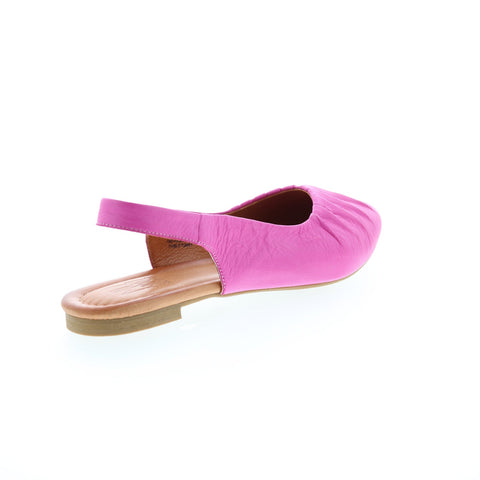 Miz Mooz Bixby Womens Pink Leather Slip On Slingback Sandals Shoes