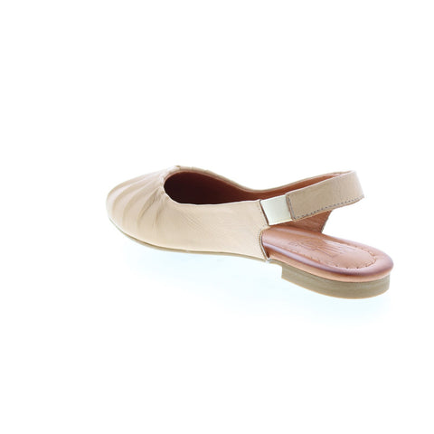 Miz Mooz Bixby Womens Brown Leather Slip On Slingback Flats Shoes