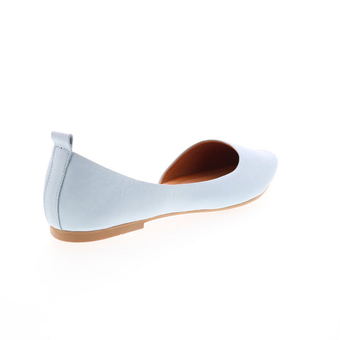 Miz Mooz Belinda Womens Blue Leather Slip On Ballet Flats Shoes