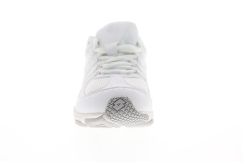 Lotto Newbeat M3218 Womens White Canvas Low Top Lace Up Athletic Running Shoes