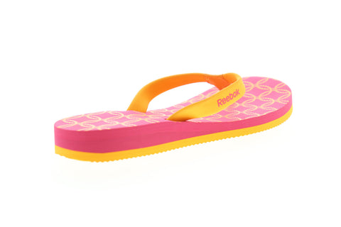 Reebok Splashtopia Jclip M46918 Womens Orange Sandals Slip On Flip-Flops Shoes