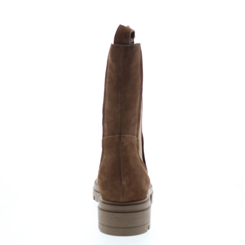 Miz Mooz Block M79203 Womens Brown Suede Slip On Chelsea Boots